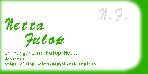 netta fulop business card