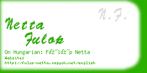 netta fulop business card